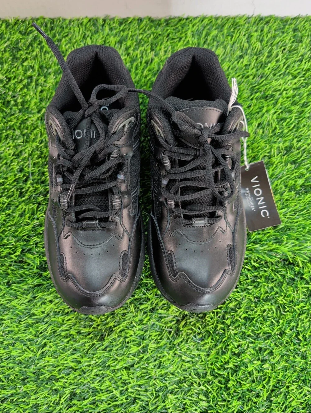 Vionic Walker Womans Black Suede Leather Walking Sneaker US Size 8 Comfort
